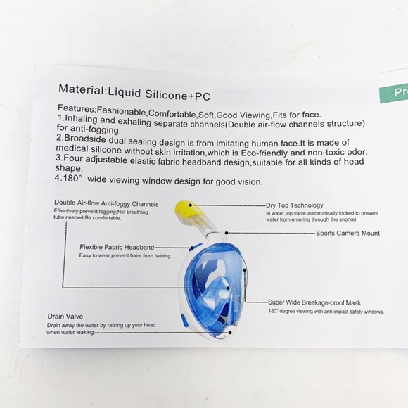 Free Breath 180 Degree Full Face Snorkel Mask - Picture 13 of 15